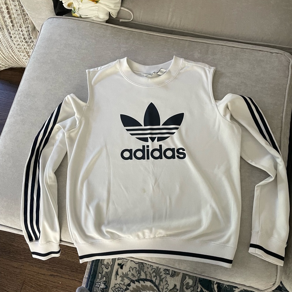 Adidas Women’s Sweatshirt with Shoulder Cutouts (Medium)